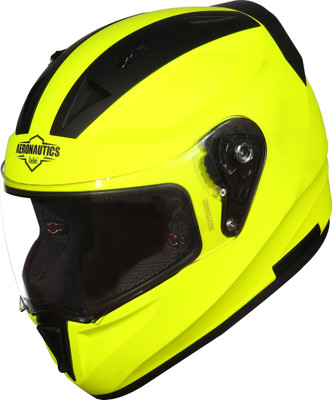 Steelbird SA-1 ISI Certified Full Face Helmet for Men and Women Motorbike Helmet(Glossy Fluo Neon with Clear Visor)