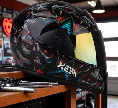 deletion Rado Snake with Anti UV Rainbow Visor, ABS Material, Unisex (NN-1) Motorbike Helmet(Multicolor)