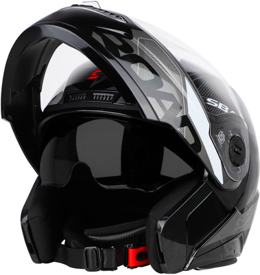 Steelbird SBA-7 ROAD MAT BLACK WITH GREY (WITH INNER SUNSHIELD) Motorbike Helmet(BLACK WITH GREY)