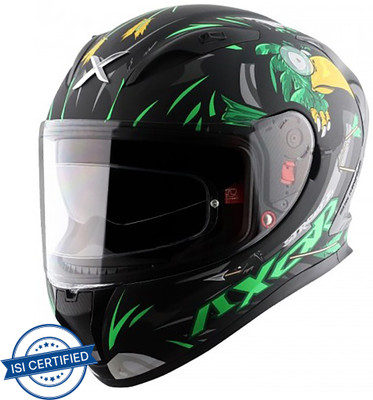 Axor Street Zazu Motorbike Helmet(Dull Black Green)