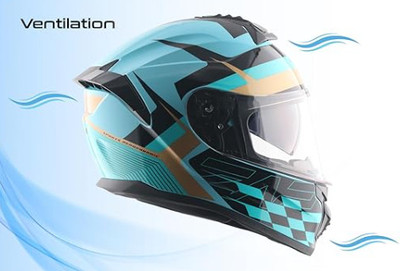 VEGA Zap Allience Dual Visor Full Face X-Large Motorbike Helmet(Hex Blue Black)