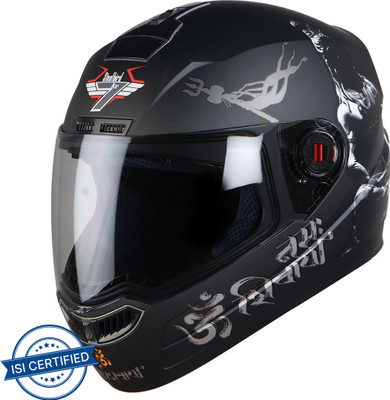 Steelbird SBA-1 Mahadev Full Face Helmet in Matt Black/White with Clear Visor Motorbike Helmet(Matt Black White with Clear Visor)