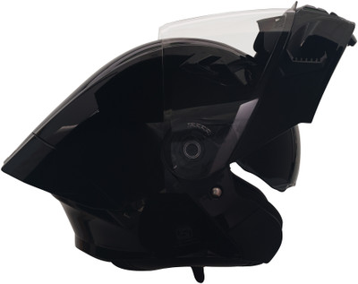 ROYAL ENFIELD Stealth Modular Flip-Up | Dual Visor | Free Extra Smoke Visor | ISI & DOT Motorbike Helmet(Gloss Black)