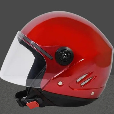 Lxt Red_Half_face_Helmet_with ISI Certified_RE_73 Motorbike Helmet(Red)