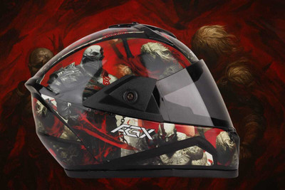 Agx Kratos 3D Decal with Unbreakable PC Visor ABS Material Unisex Motorbike Helmet(Multicolor)