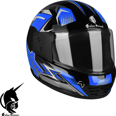 urban carrier ABS Material Shell Full Face Helmet, Unti UV Scratch resistance Motorbike Helmet(Blue)
