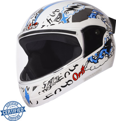 OZONE Orit Baby-Full face Helmet-001-White Sticker Motorbike Helmet(White)