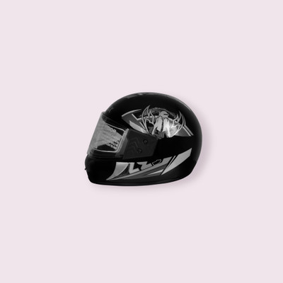 Font Unisex Full Face Helmet For Motorbikes -592-ABC Motorbike Helmet(Silver)