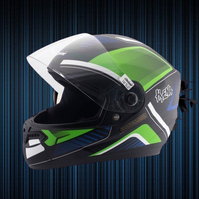 OZONE HyEnA_Super_Quality_Helmet_For Safety n Style_@LG@_0112 Motorbike Helmet(GREEN-BLACK)