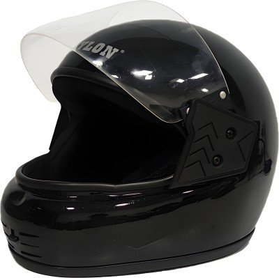 Skylon D-Scover Pl ISI Cretified Full Face Helmet with PC Visor Motorbike Helmet(Black)