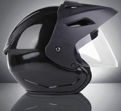 FOROLY Neno Peak with pc Visor ABS Material (OO-1) Motorbike Helmet(Black)