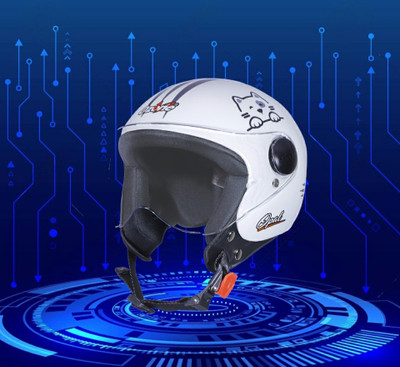 OZONE JSR_ HELMET_OPEN-FACE_SUPER QUALITY_AD@021 Motorbike Helmet(White)