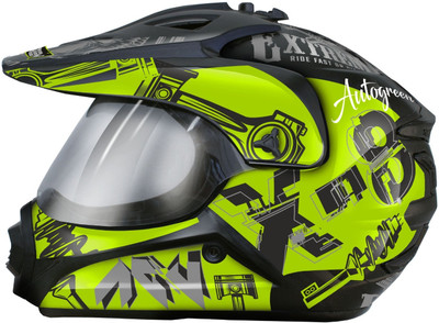 FOROLY Autogreen X-8 Extreme Graphics Motocross Motorbike Helmet(Neon)
