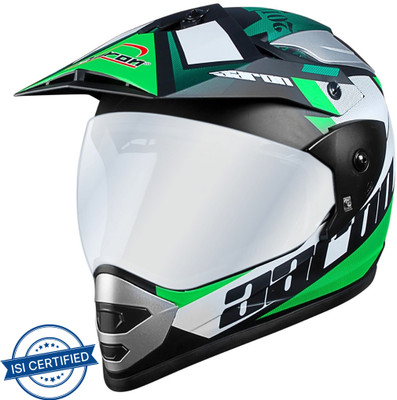Aaron MX Decor Craze Motorbike Helmet(Mat Black, Green)