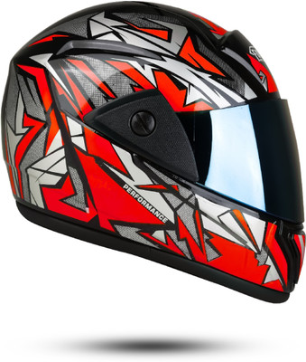 Agx D2 Dragon with Rainbow Visor ABS Material Motorbike Helmet(Red)