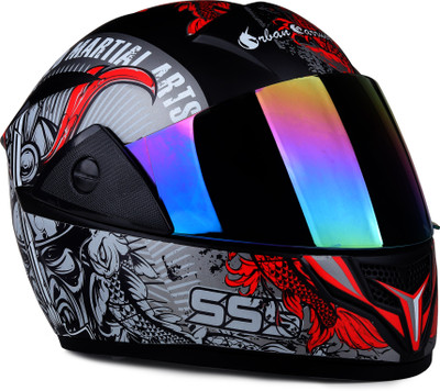 urban carrier ABS Material Full Face Rainbow Visor Helmet, UV Scratch Resistance Helmet Motorbike Helmet(Red)