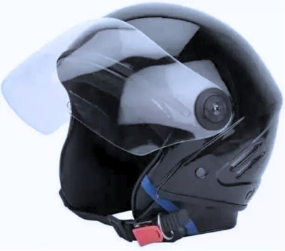 NHC _ BLACK TRACK HALF FACE HELMAT WITH ISI CERTIFIED ( SAVE PRECIOUS LIFE ) Motorbike Helmet(Black)