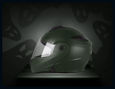 fuery Flip-up Plain Visor Blue Helmet Z055_New Motorsports Helmet(Green)