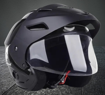 Lxt Black_Nano_Half_face_Helmet_with ISI Certified_BK_96 Motorbike Helmet(Black)