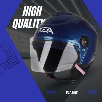 FOROLY AGX Track Alpha Unisex ABS Material with Scratch Resistant Visor Motorbike Helmet(Blue)