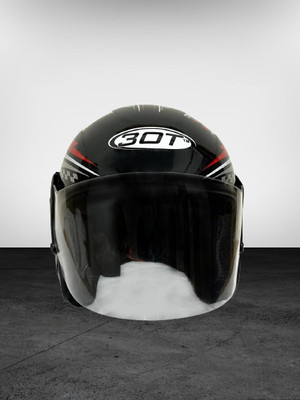 KIN Half Face Helmet_ISI certified_Black01 Motorbike Helmet(Black)