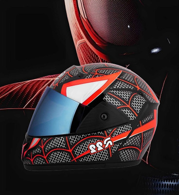 FOROLY Rado Spider ABS Material with Rainbow Visor (K-1) Motorbike Helmet(Red)