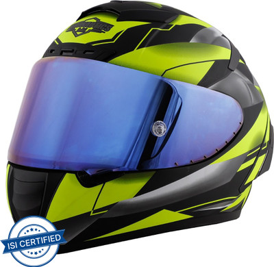 Steelbird SA-2 Aeronautics Metallic Glossy Motorbike Helmet(FL.Neon)