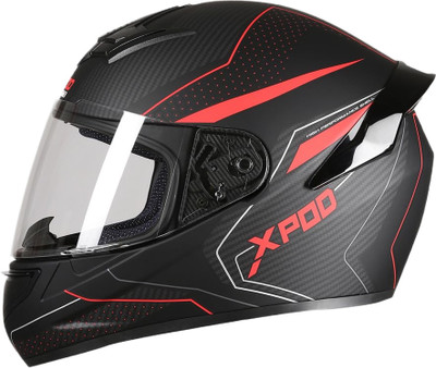 TVS Racing XPOD Aerodynamic Motorbike Helmet(Blistering Black & Red)