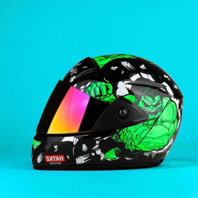 TRINOS Hulk with Rainbow Visor ABS Material (NN-1) Motorbike Helmet(Black)