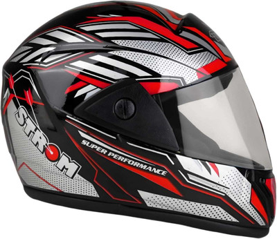 Agx Rado D2 with Anti UV Polycarbonate Visor ABS Material Unisex Motorbike Helmet(Red)