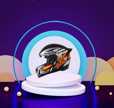 OZONE Premium Quality_Full Face Helmet_GV_$@6 Motorbike Helmet(BLACK-ORANGE)