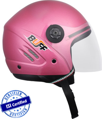Xinor Buff Open Face Helmet for Men & Women with Plain Visor -ISI Mark Motorbike Helmet(Pink)