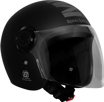ROYAL ENFIELD Copter Open Face with Visor | ISI & DOT | For Men & Women Motorbike Helmet(Matt Black & Grey)