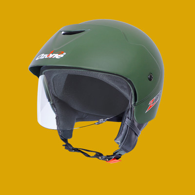 OZONE Zipp helmet _openface_largesize_047 Motorbike Helmet(Green)