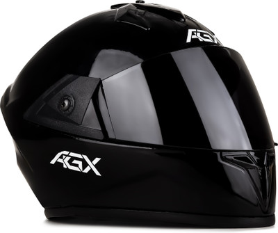 Agx Fighter with Anti UV Unbreakable Black Visor ABS Material Unisex Motorbike Helmet(Jet Black)