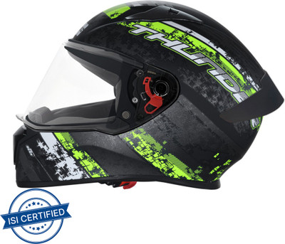 STUDDS Thunder D1 with Clear Visor Motorbike Helmet(Matt Black N5)
