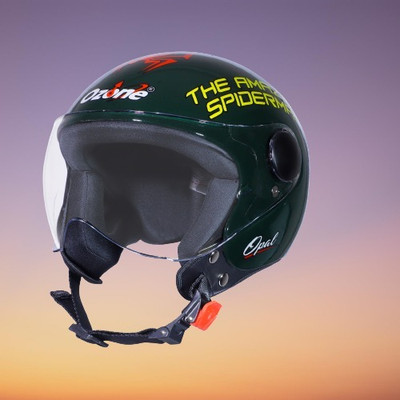 OZONE kidszo_spiderman helmet _openface_freesize_112 Motorbike Helmet(Green)