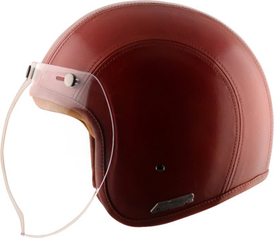 Axor Retro Jet leather Wild Motorbike Helmet(Red)