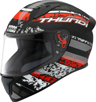 STUDDS Thunder D1 with Clear Visor Motorbike Helmet(Matt Black N2)