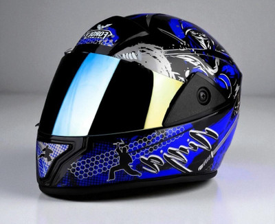 deletion Rado Ninja with Rainbow Visor ABS Material (KK-1) Motorbike Helmet(Blue)