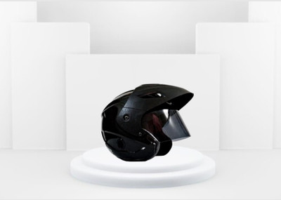 TIGER ONE TIGER-ONE OPEN FACE HELMET ( SIZE : M ) Motorbike Helmet , ISI APPROVED Motorbike Helmet(Black CapK)