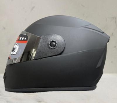 oxigen ABS FULL FACE HELMET WITH MIRROR VISOR & DUAL DENSITY (BLACK) Motorbike Helmet(Black)