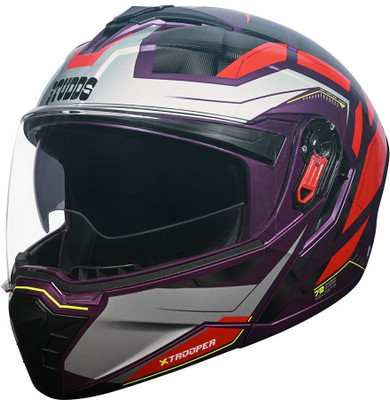 STUDDS Trooper D2 Motorbike Helmet(PURPLE RED)