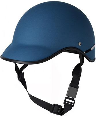 VisorUp All Purpose Open Face Cap with Adjustable Strap – Lightweight Half Cap Helmet Motorbike Helmet(Blue)