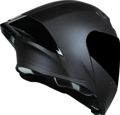 Steelbird Air SBA-20 ISS HI-QUALITY FLIP UP BLACK 580MM SIZE MEDIUM WITH EXTRA VISOR Motorbike Helmet(MATT FINISH)