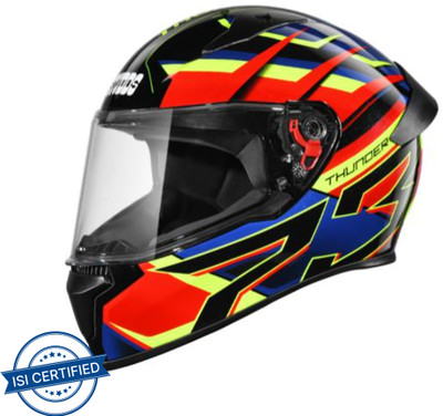 STUDDS THUNDER D6 Motorbike Helmet(Black Red N1)