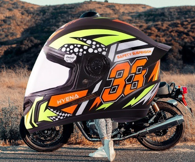 OZONE Full Face_Unique Design Helmet_Premium Class_@V@11 Motorbike Helmet(ORENGE-YELLOW-BLACK)