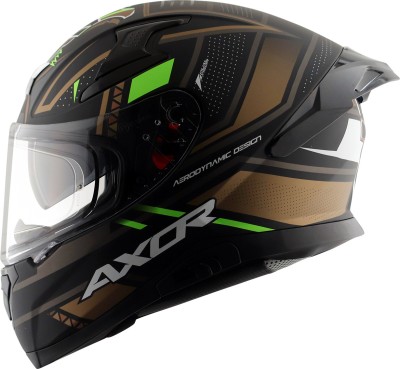 Axor Apex Tiki Motorbike Helmet(Dull Black Gold)