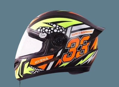 OZONE ONS_Premium Quality_Helmet_GV_@A@_06 Motorbike Helmet(ORENGE BLACK)