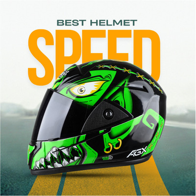 FOROLY Rado Bali ABS Material with Black Visor Motorbike Helmet(Green)